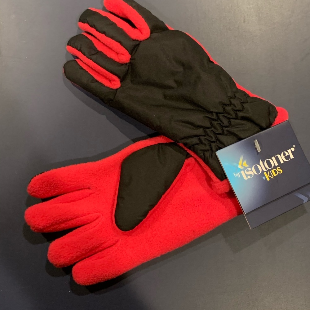 Isotoner gloves pink and black for 4-7